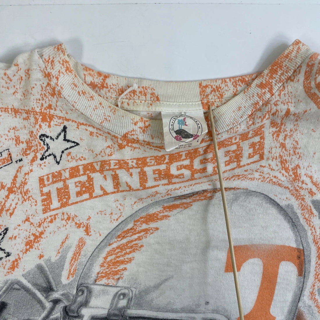 Vintage Tennessee Volunteers Football T-Shirt Size Large All Over Print 90s NCAA