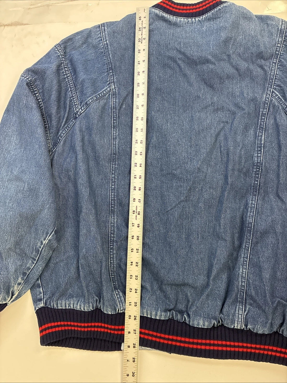 Vintage F1 Racing Powered By Honda Denim Bomber Jacket Size 52