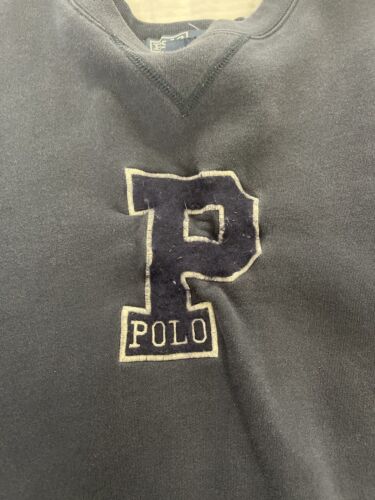 Vintage Polo Ralph Lauren P Crewneck Sweatshirt Size XL 90s