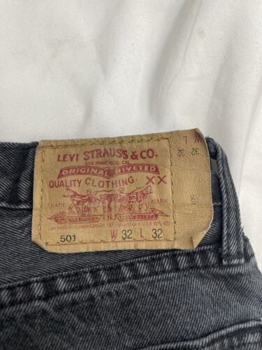 Vintage Levi Strauss & Co 501 Denim Jeans Pants Size 32 X 32 Black Button Fly