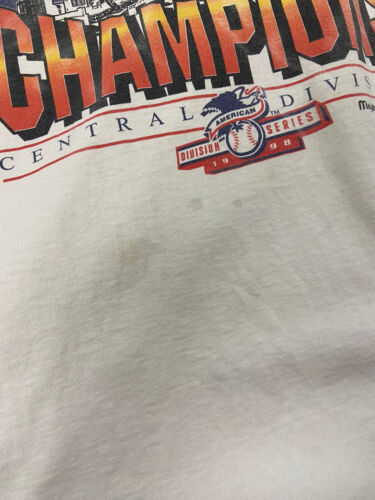 Vintage Cleveland Indians Central Division Champs T-Shirt Size XL 1998 90s MLB