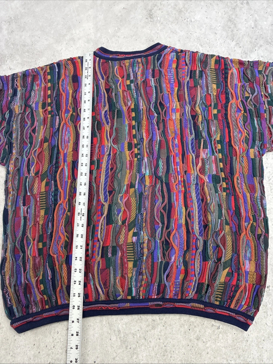 Vintage Tundra 3D Knit Crewneck Sweater Size Large 90s