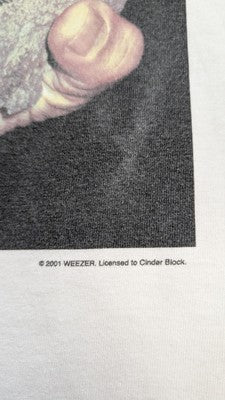 Vintage Weezer American Rock Cinder Block Raglan T-Shirt Size Large Band 2001