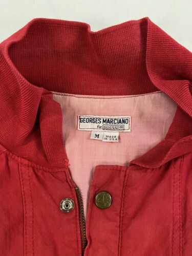 Vintage Guess Georges Marciano Bomber Jacket Size Medium Red