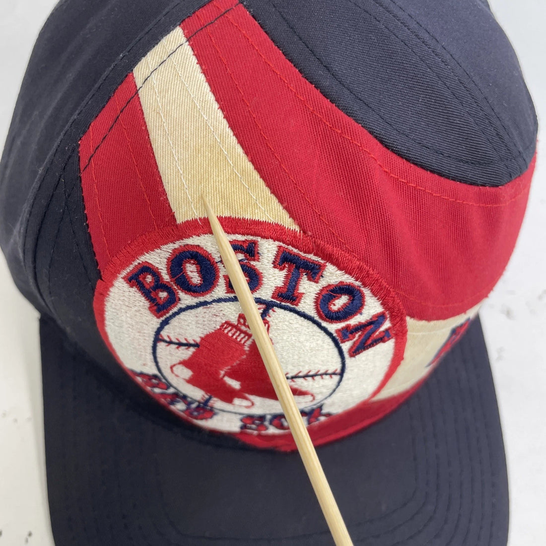 Vintage Boston Red Sox Swirl Vortex Snapback Hat Cap OSFA 90s MLB