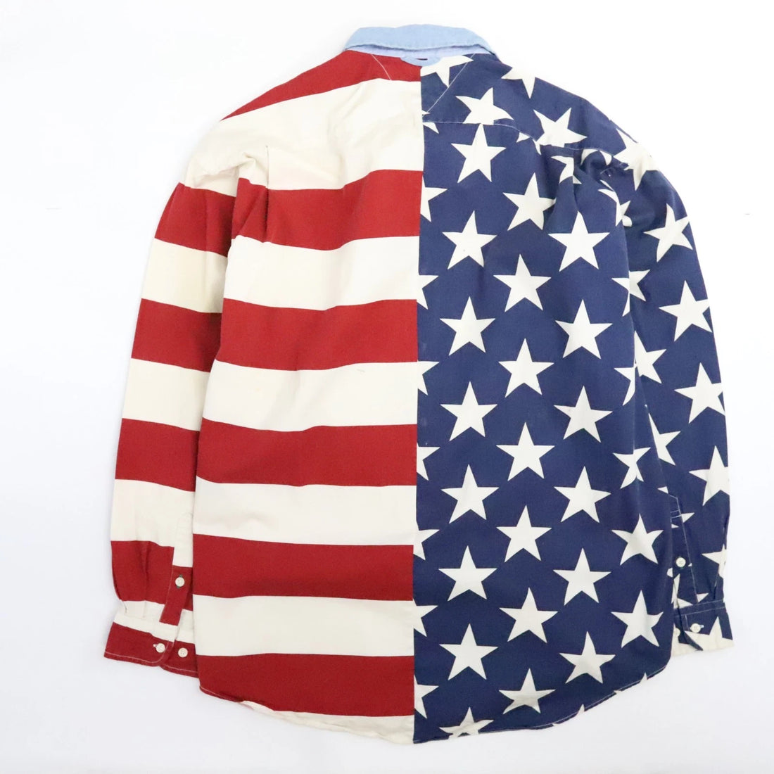 Tommy Hilfiger USA Flag Button Up Shirt Size XL America All Over Print