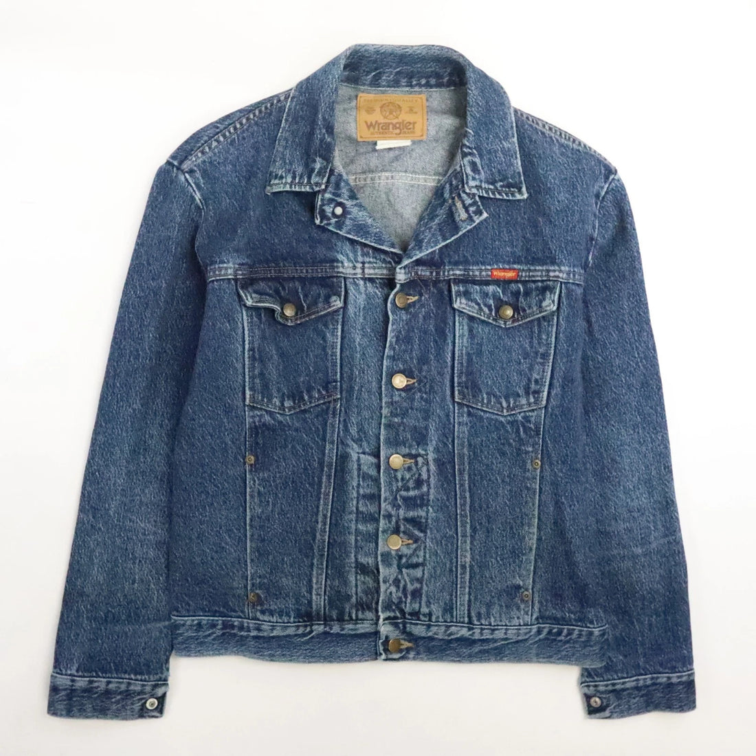 Vintage Wrangler Denim Trucker Jacket Size Large Blue