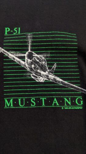 Vintage P-51 Mustang Plane T-Shirt Size Large 1989 80s