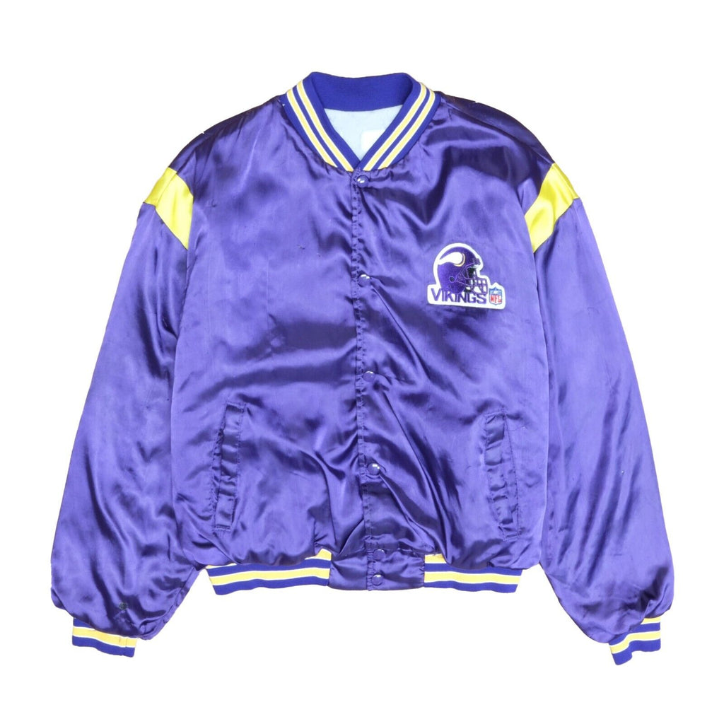 90s Minnesota Vikings Purple Bomber Satin Jacket