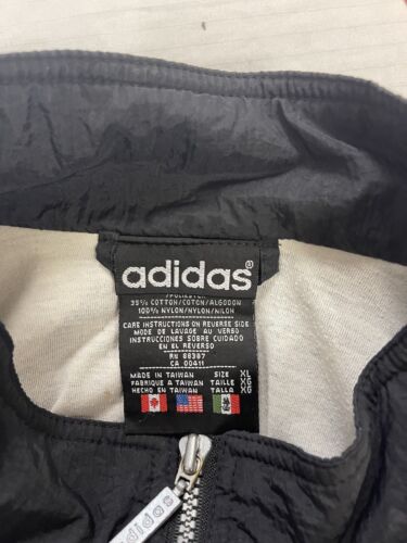 Vintage Adidas Windbreaker Light Jacket Size XL Black Embroidered