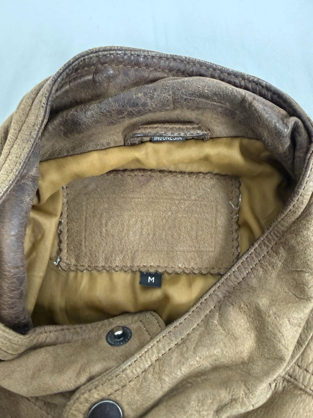 Leather Bomber Jacket Size Medium Brown