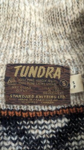 Vintage Tundra Wool Knit Full Zip Cardigan Sweater Size Small Aztec