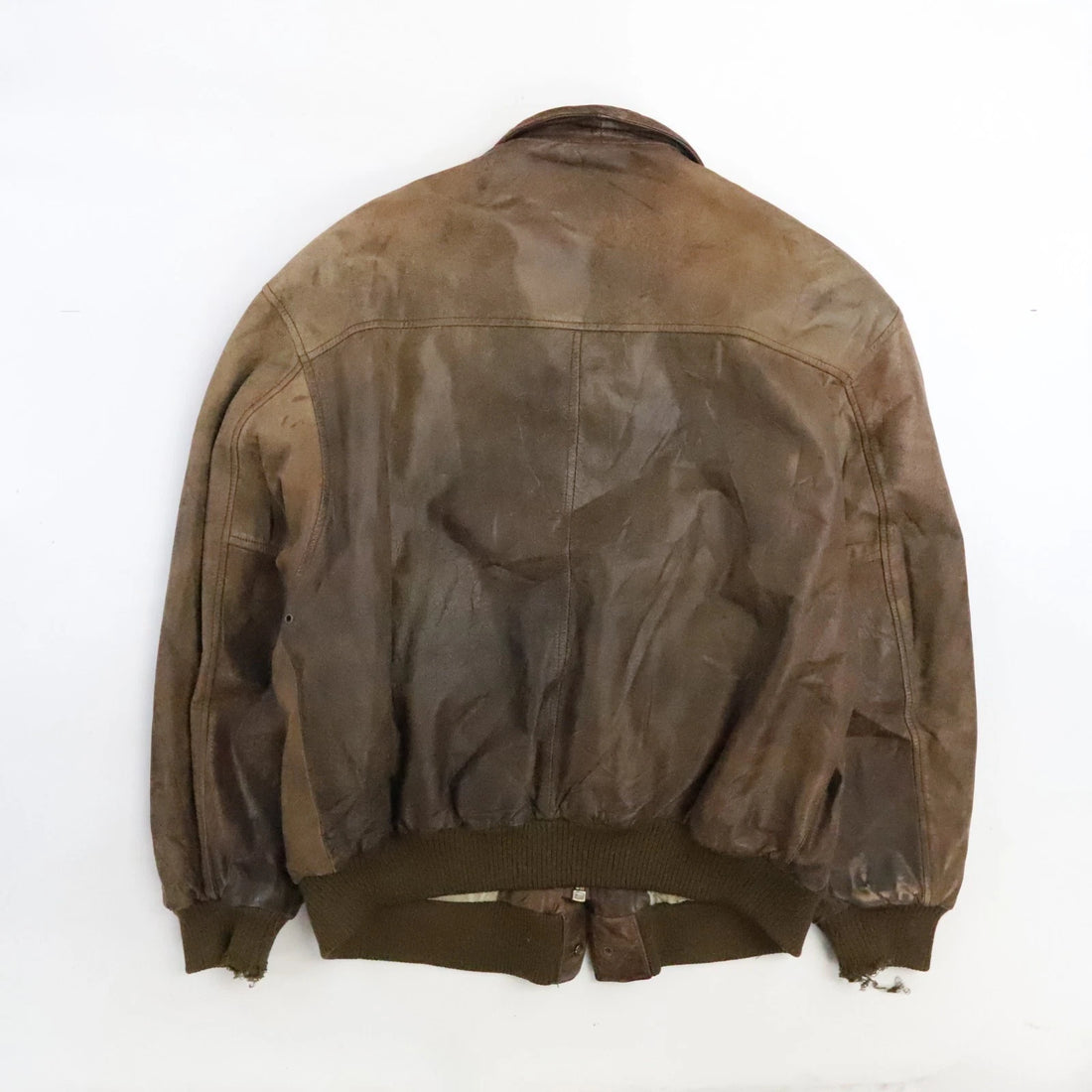 Vintage ADA Leather Bomber Jacket Size Small Brown