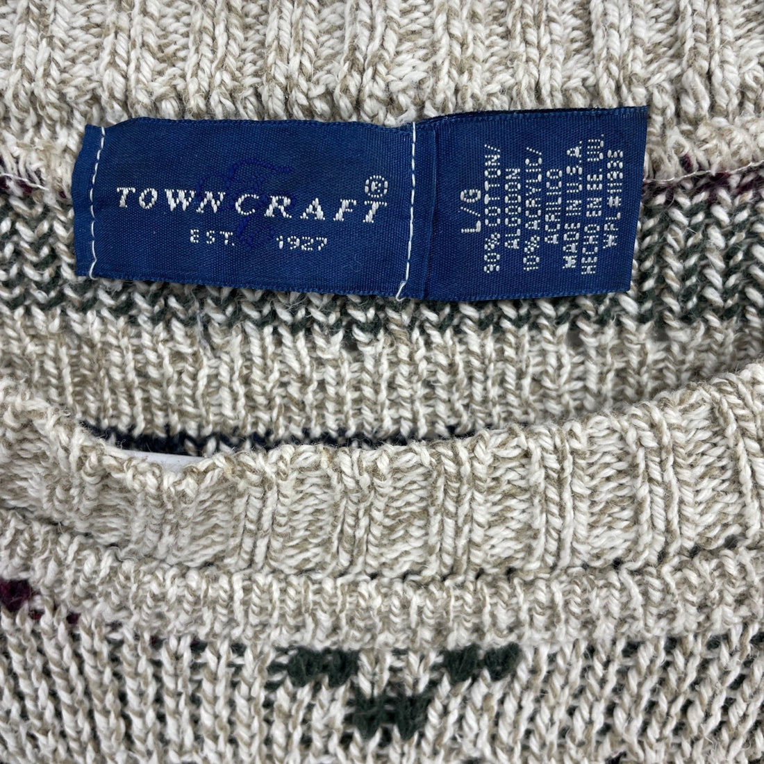 Vintage Town Craft Crewneck Sweater Size Large