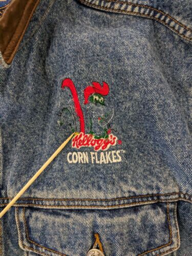 Vintage Upstream Kellogs Denim Trucker Jacket Size Medium Promo