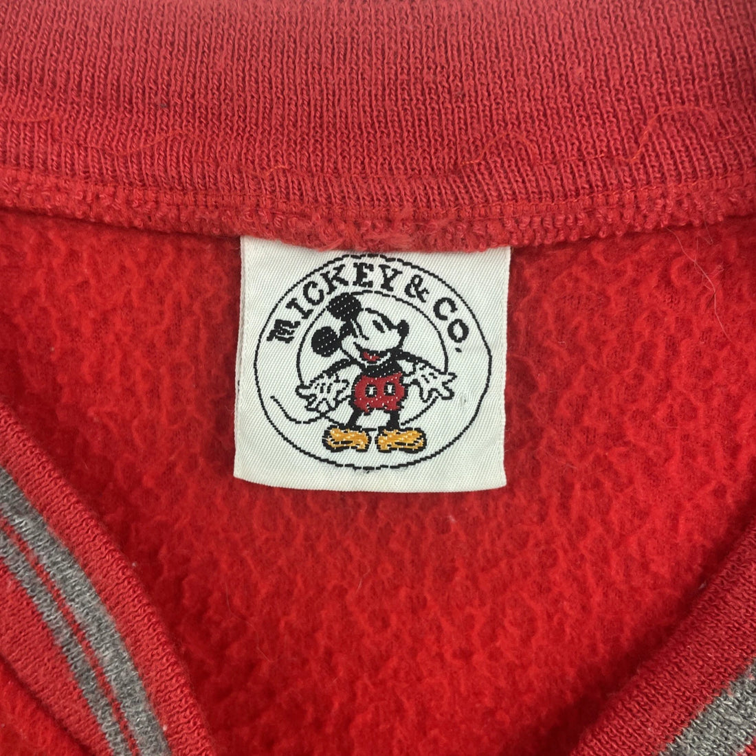 Vintage Mickey Mouse Disney Fleece Bomber Jacket Size Large Red