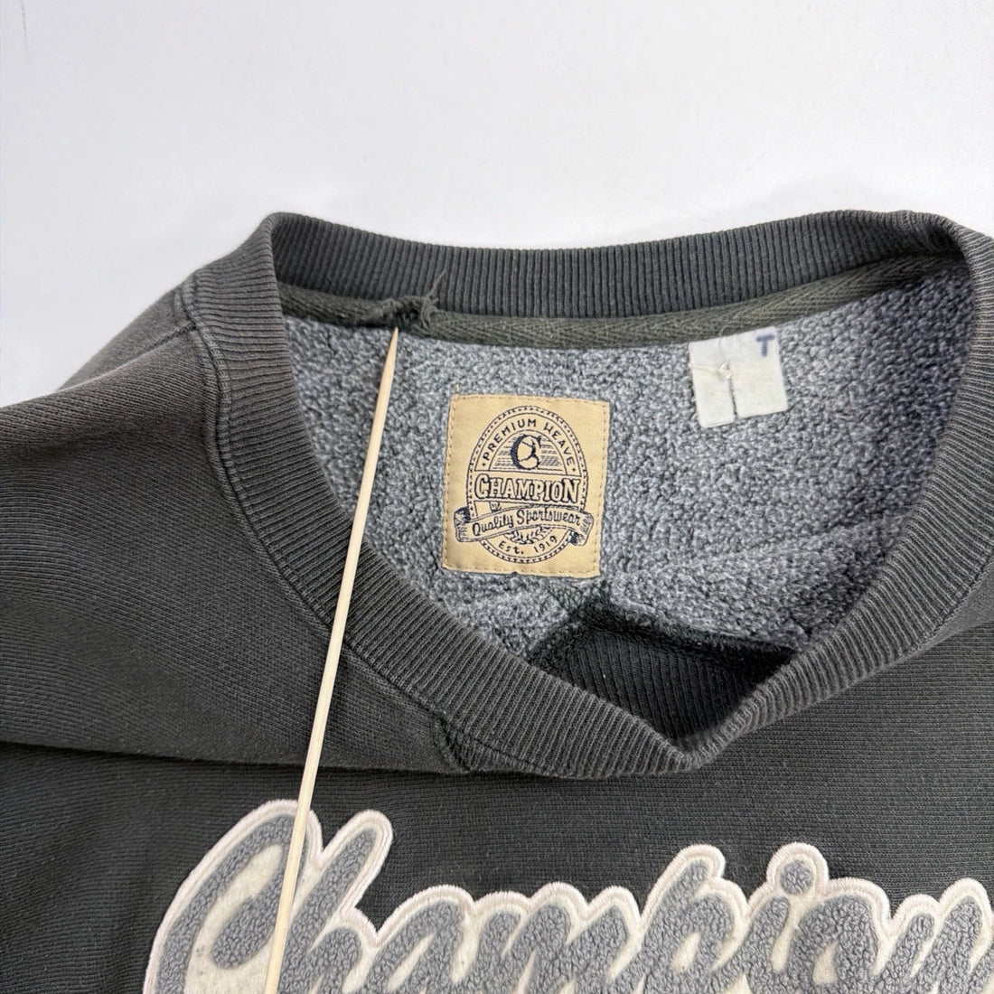 Champion Spell Out Crewneck Sweatshirt Size XL Green