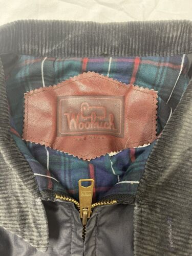 Vintage Woolrich Waxed Light Jacket Size XL Blue Plaid Lined