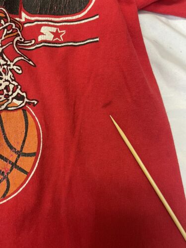 Vintage Chicago Bulls Starter T-Shirt Size XL Red 1988 80s NBA