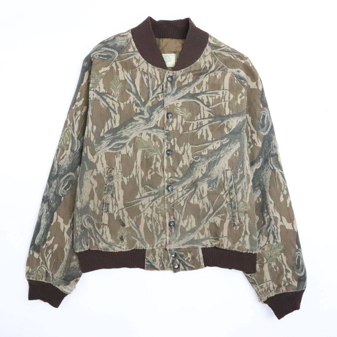 Vintage Mossy Oak Camo Bomber Jacket Size Large