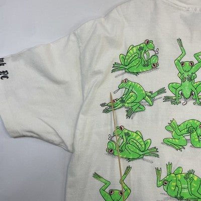Vintage Frog Sex Positions T-Shirt Size XL All Over Print 90s
