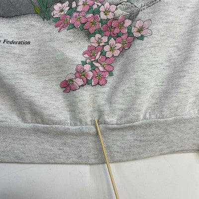 Vintage Canadian Wildlife Federation Mountain Flower Sweatshirt Size Medium 90s