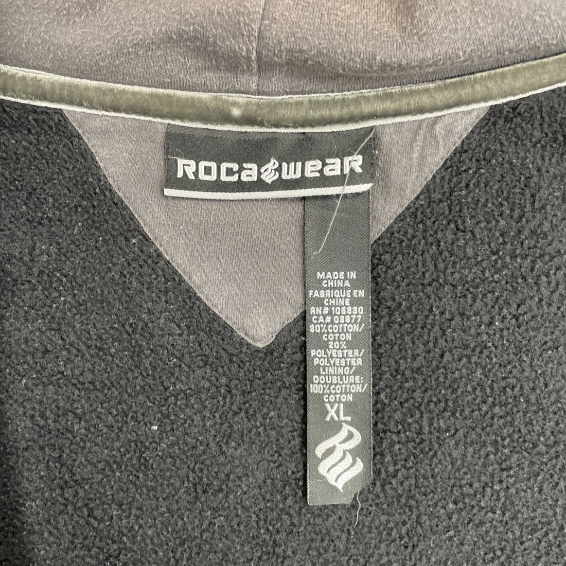 Rocawear Full Zip Sweatshirt Hoodie Size XL All Over Print Y2K