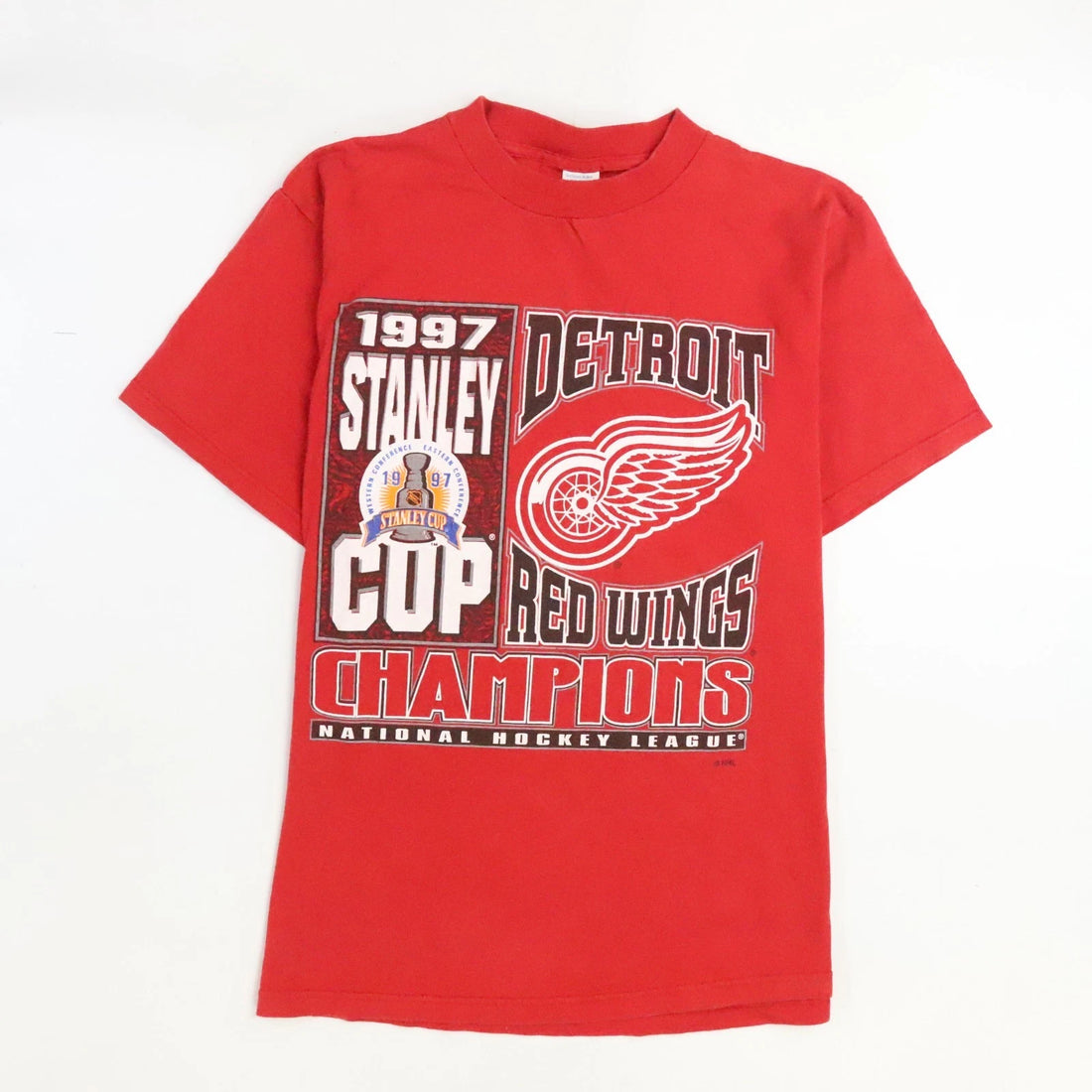 Vintage Detroit Red Wings Stanley Cup Champs T-Shirt Size Large 1997 90s NHL