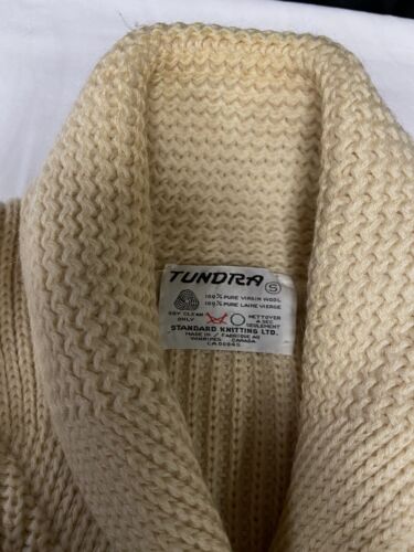 Vintage Tundra Mountain Goat Wool Knit Cardigan Sweater Size Small Button Up