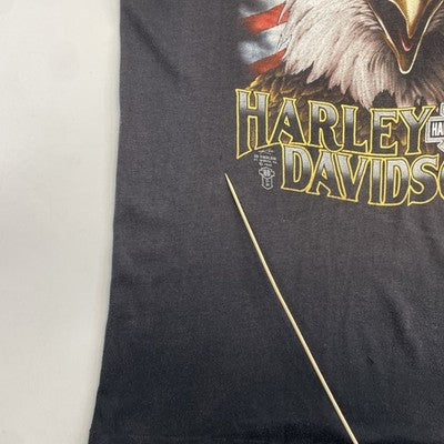 Vintage Eagle American Flag Harley Davidson 3D Emblem T-Shirt Medium 1988 80s