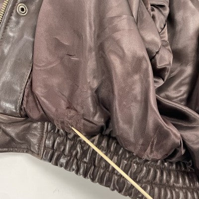 Vintage Banana Republic Adventure Outfitters Leather Bomber Jacket Size 36 Brown