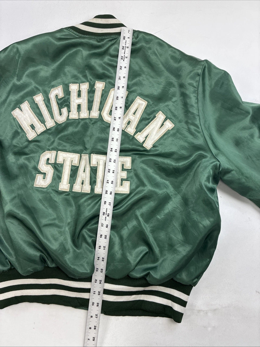 Vintage Michigan State Spartans Holloway Satin Bomber Jacket Size Medium NCAA
