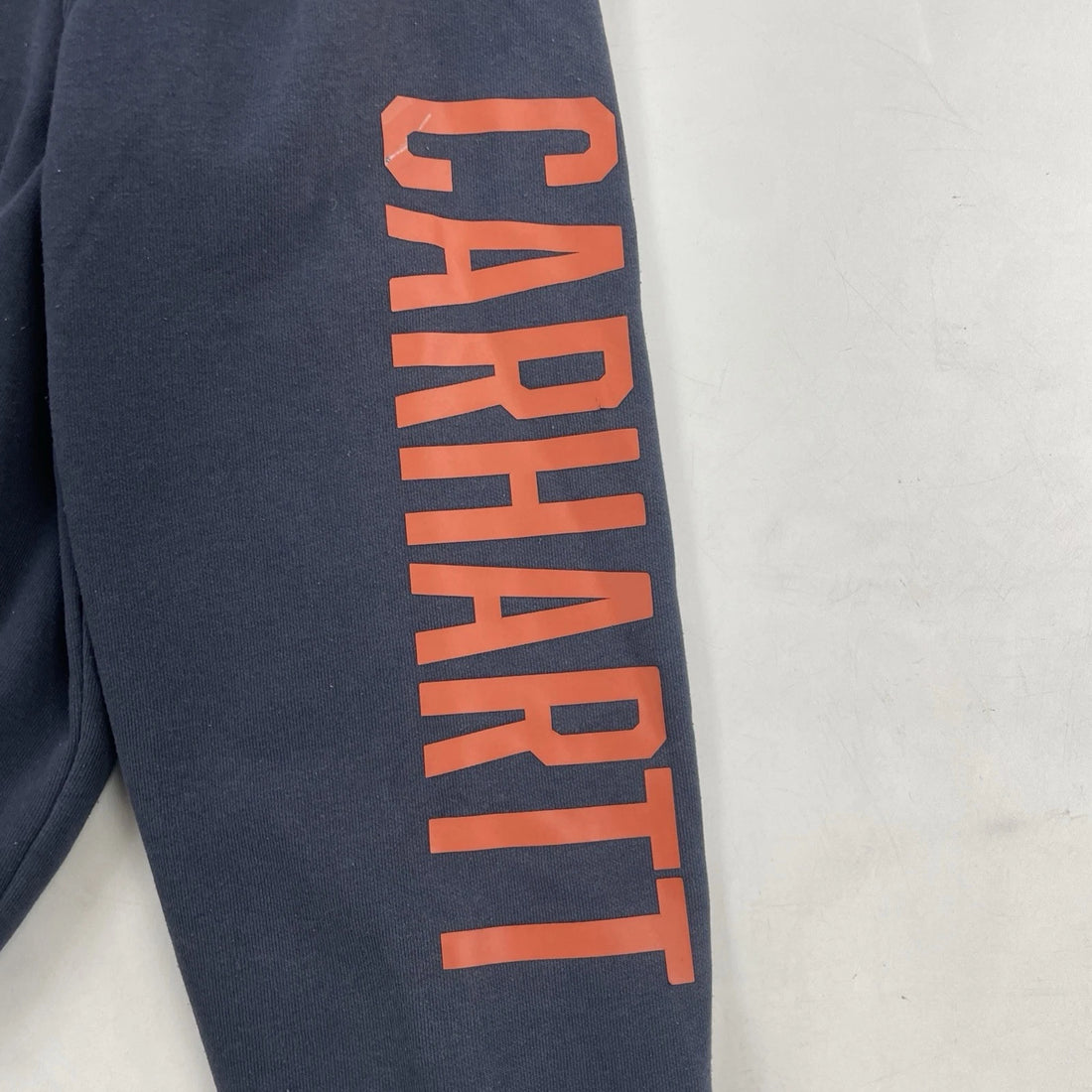Carhartt Full Zip Sweatshirt Hoodie Size XL Blue Thermal Lined Spell Out