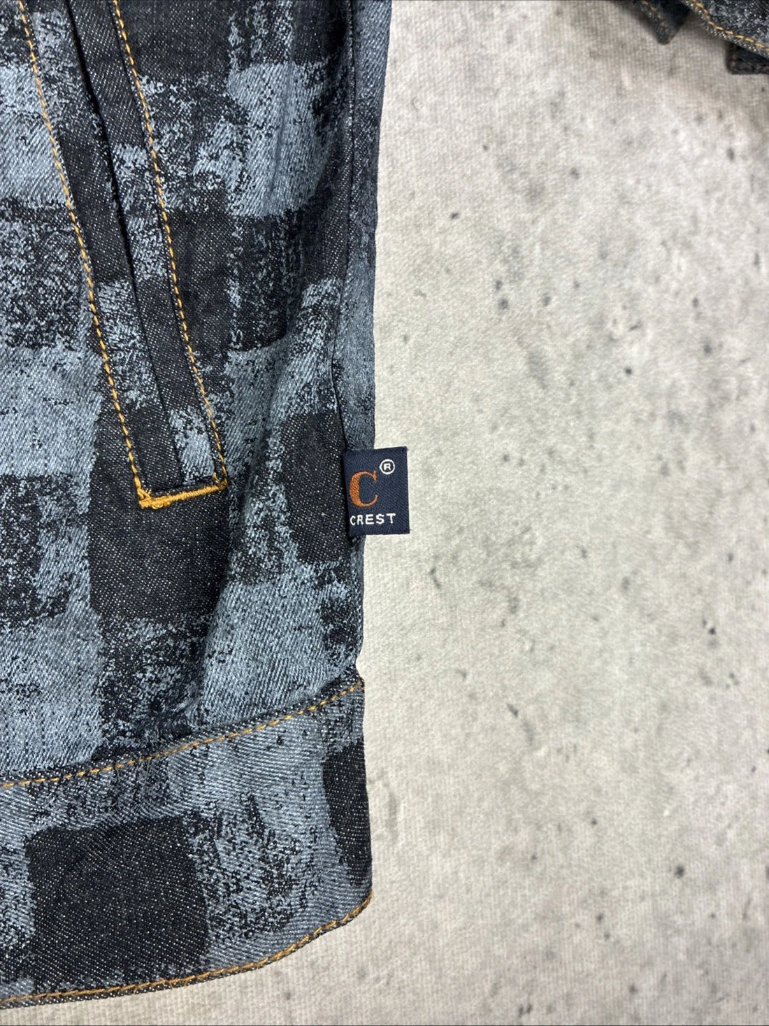Vintage Checkered Denim Jacket Size XL Y2K