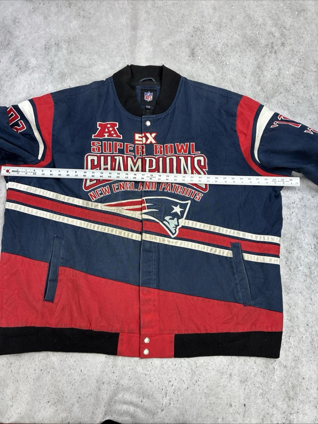 New England Patriots 5X Super Bowl Champs Bomber Jacket Size 5XL NFL