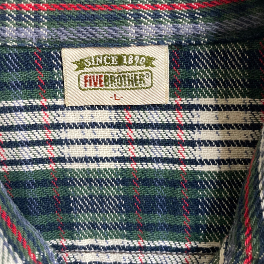 Vintage Five Brother Plaid Button Up Shirt Size Large