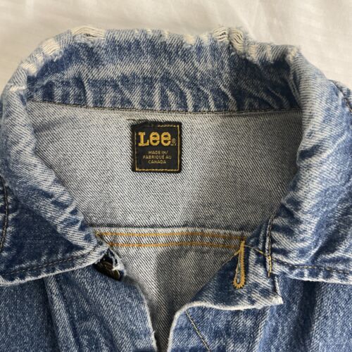 Vintage Lee Denim Trucker Jacket Size Small Blue