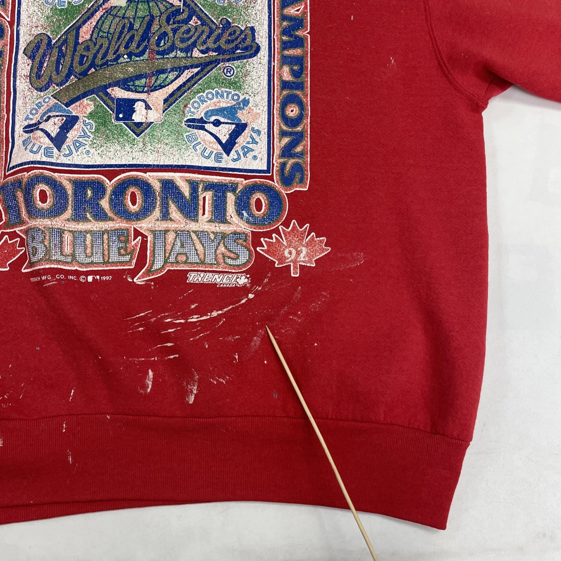 Vintage Toronto Blue Jays World Series Champs Sweatshirt XL Paint Splatter MLB