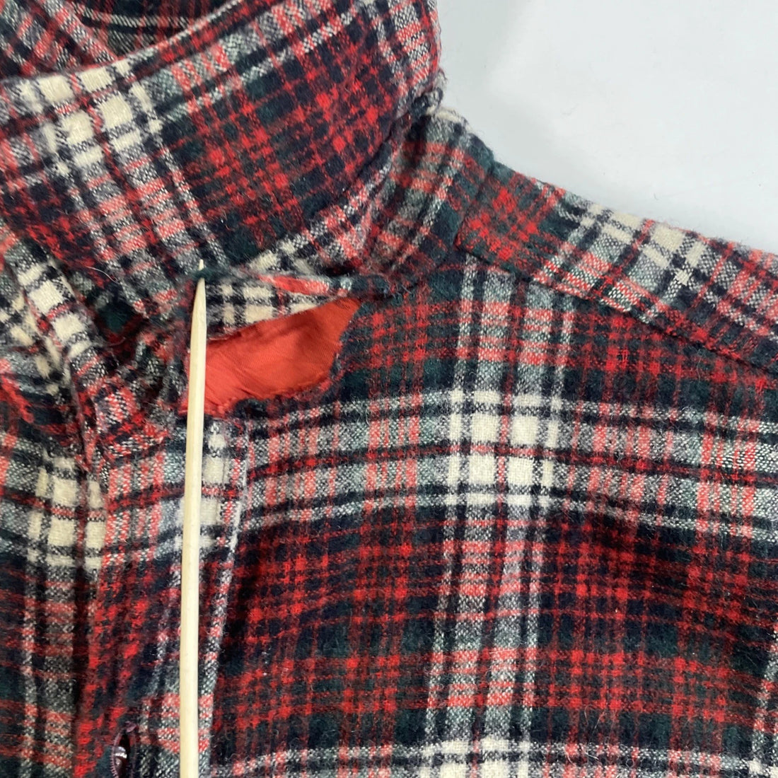Wool Button Up Shirt Size Medium Red Plaid