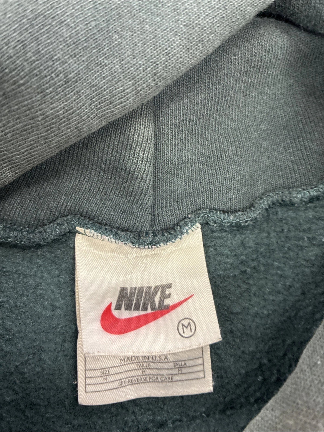 Nike Middle Swoosh Sweatshirt Hoodie Size Medium Green Vintage