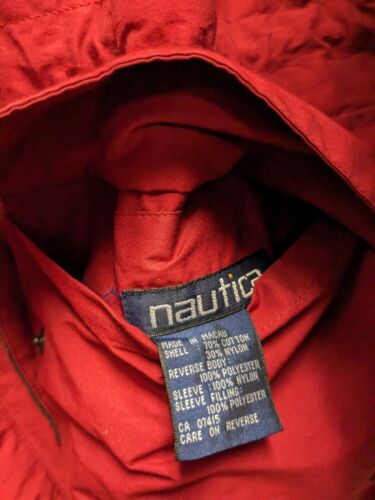 Vintage Nautica Reversible Coat Jacket Size Medium Red Fleece Lined