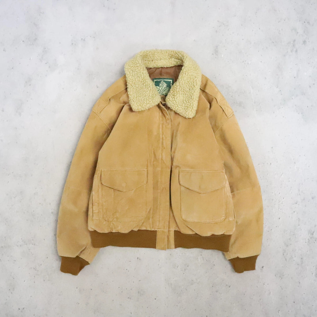 Vintage Leather Suede Bomber Jacket Size Large