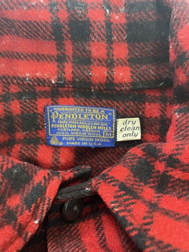 Vintage Pendleton Wool Shirt Jacket Size Medium Plaid