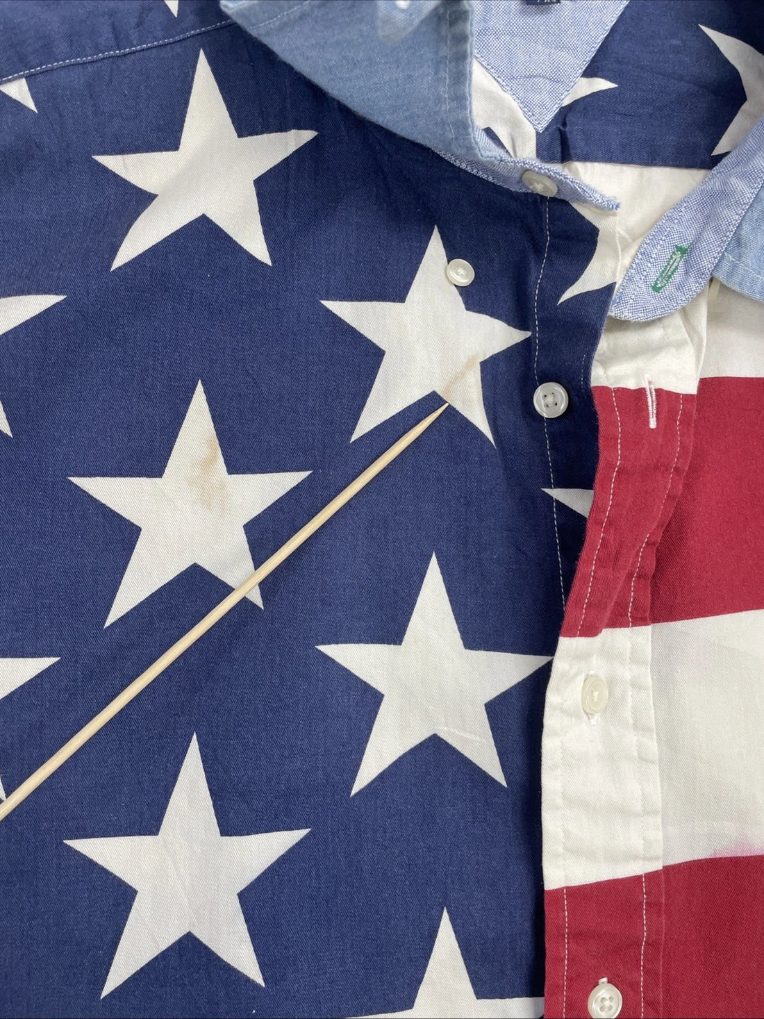 Tommy Hilfiger USA Flag Button Up Shirt Size XL America All Over Print