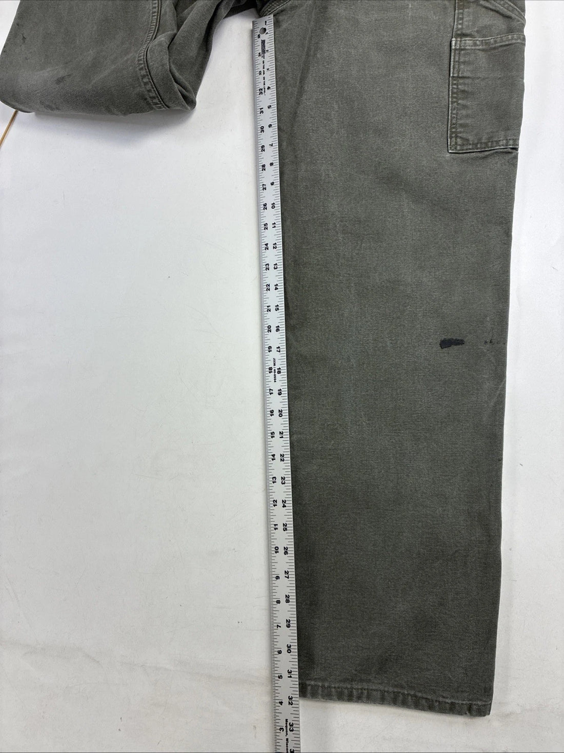 Carhartt Canvas Carpenter Work Pants Size 33 X 34 Green