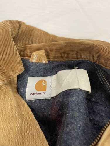 Vintage Carhartt Canvas Detroit Work Jacket Small Blanket Lined Corduroy Trim