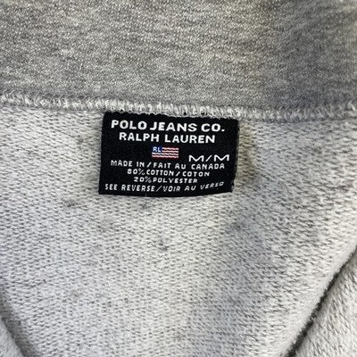 Vintage Polo Jeans Company Ralph Lauren Full Zip Sweatshirt Size Medium