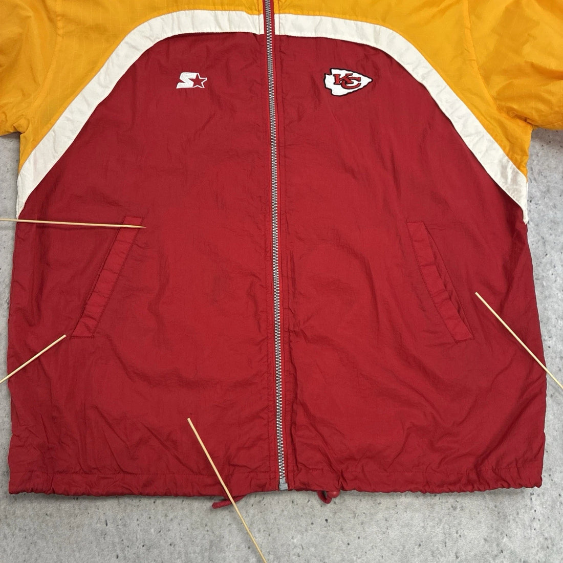 Vintage Kansas City Chiefs Starter Windbreaker Light Jacket Size 2XL NFL
