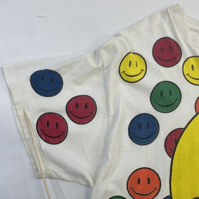 Vintage Smiley Face T-Shirt Size XL All Over Print 90s
