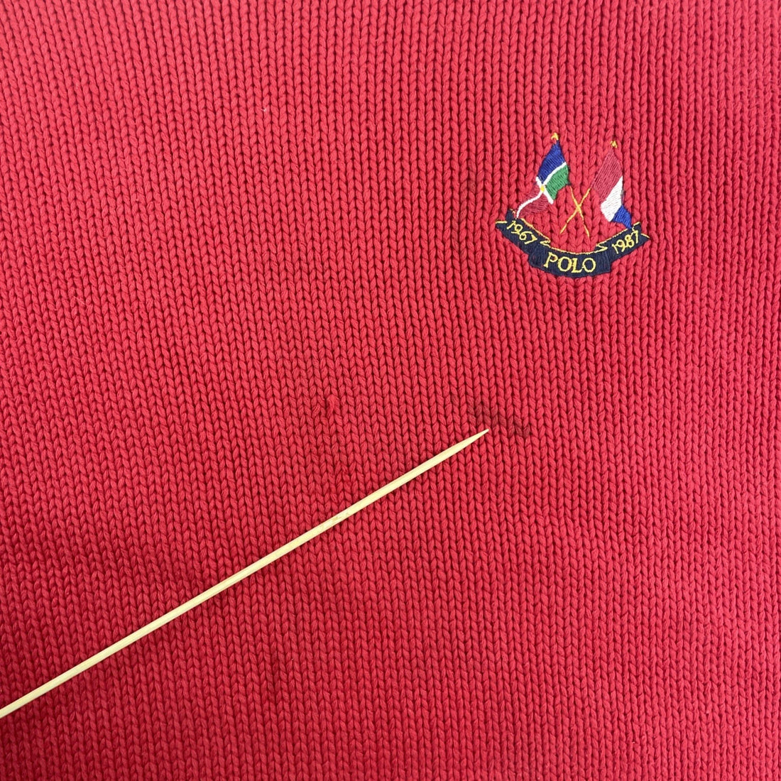 Vintage Polo Ralph Lauren Cross Flags Crewneck Sweater Size XL Red